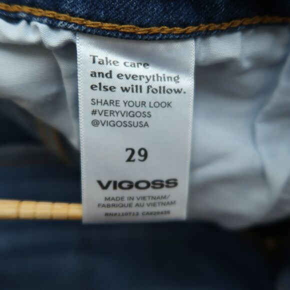 VIGOSS Jeans Women's Size 29 Mid-Rise Ace Straight Denim 29" Inseam Distressed - Picture 9 of 16
